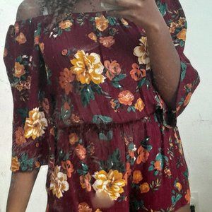 Medium Ambiance floral off-shoulder romper
